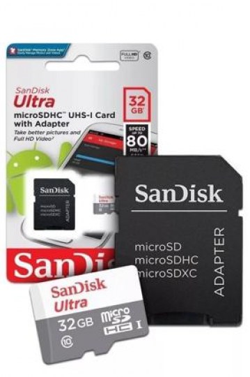 Tarjeta Memoria  Micro SD Con Adaptador Sd 32gb Sandisk